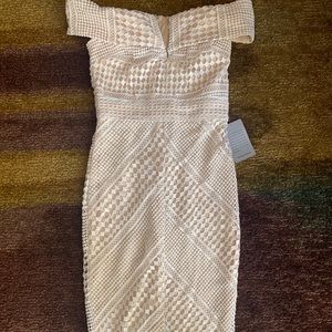 Nordstrom white and nude dress